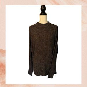 Dark Gray Knit Ribbed Long Sleeve Sweater Top